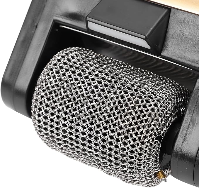 Electric Grill Cleaner Cordless Rechargeable BBQ Accessories Scrubber Brush with 350 RPM Stainless Roller LED Light Spinning Grill Cleaning Scrub Brush for BBQ Grates (Black)