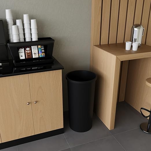 22 Gallon Black Round Waste Basket | 88 Qt Trash Can