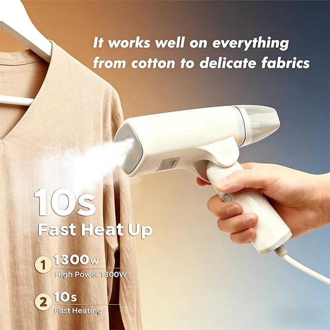 Handheld Garment Steamer Travel Steamer Iron For Clothes Light Weight Foldable and Portable Iron 10s Heat Up Quick Wrinkle Removal 1300W 110V