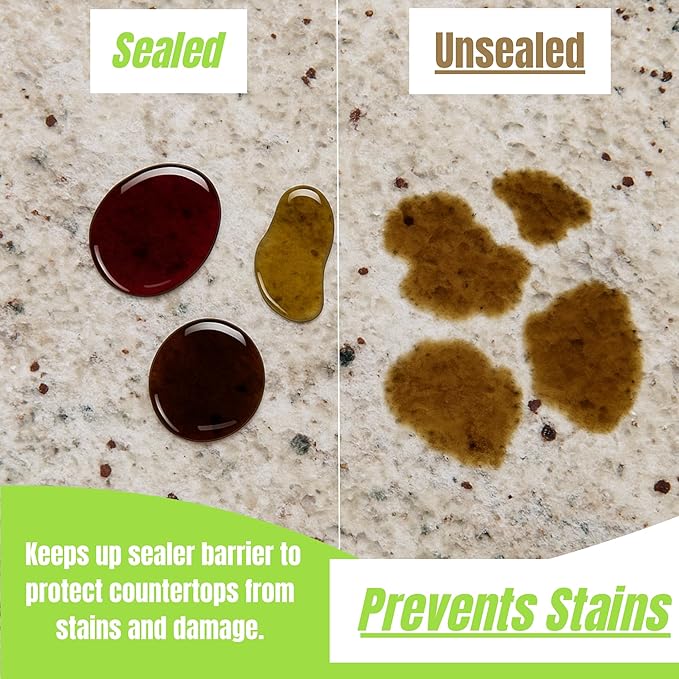 Granite Plus (Cleaner &amp Sealer) Deep Cleans &amp Seals All Natural Stone Countertops + Ultimate Grout Cleaner with Brush – Safe for Natural Stone - Acid Free - Lifts Dirt &amp Stains (2pack)