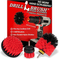 Drillbrush Heavy Duty Stiff Bristle Brush Kit – Power Scrubber Attachment for Concrete Brick Siding Stone Driveways Fireplaces Hard Water Stains Gravestone &amp Cemetery Headstone Cleaning Bru
