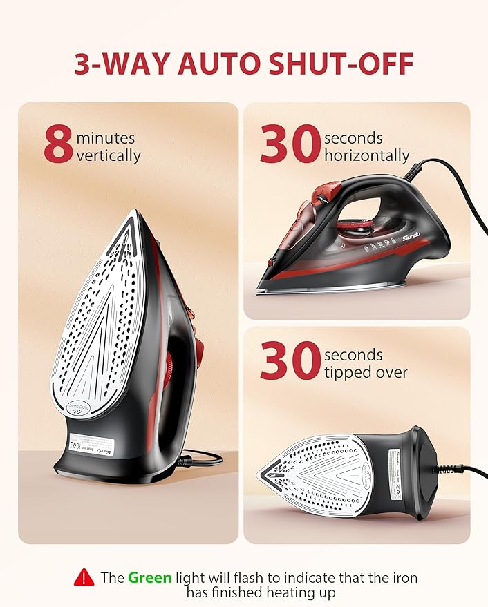 Steamer Iron for Clothes Portable 2 In 1 Travel Handheld Garment Steamer 100ml Water Tank 1100W Light Steam Iron Large Ceramic Heat Panel for Home &amp Global &amp Europe Traveling