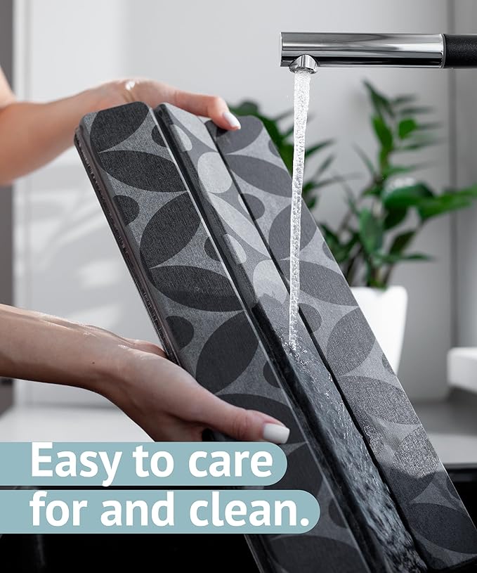 Large Stone Drying Mat for Kitchen Counter 23.6 x 15.3 Quick Dry Foldable Diatomaceous Earth Dish Drying Mat Stain-Hiding Design Eco-Friendly Large Sink Mat for Dishes and Utensils