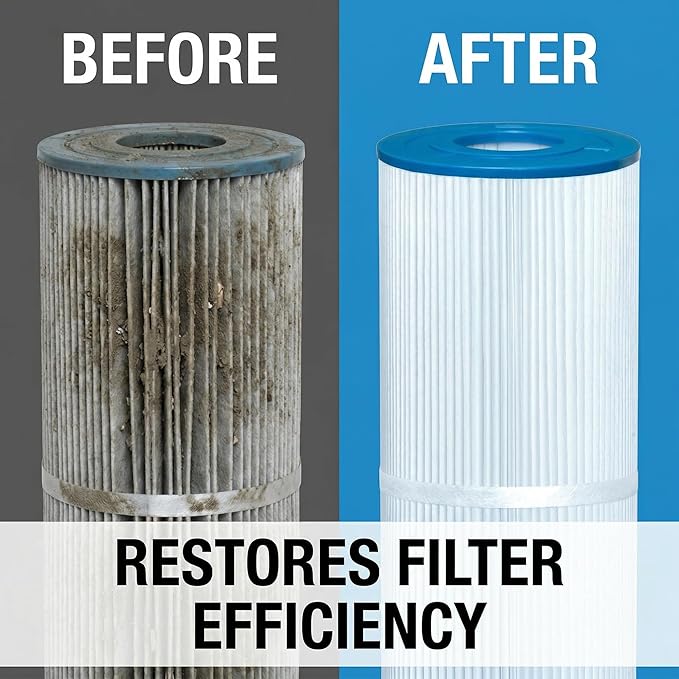 Ultimate Spa Filter Cleaner Fast-Acting Spray. Instant clean for Hot Tub &amp Pool Filters leaving behind no sticky residue. Prolongs filter life and pool equipment. No soaking. (1-Gallon)