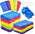 20Pcs Fleece Duster Refills Reusable Dusters Compatible with Swiffer with 3pcs Handles Washable Dusters Pads for Cleaning Ceiling Hardwoods Window Kitchen Floor 5 Colors
