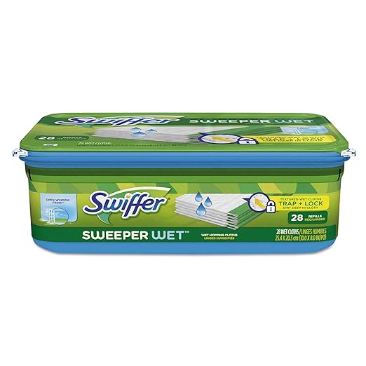 Swiffer 82856 Wet Refill Cloths Open Window Fresh Cloth White 10 x 8 28 per Box (Case of 6 Boxes)