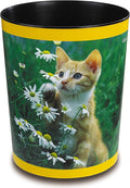 Runner trash 13 litre trash can perfect for the nursery round sturdy plastic 13 L Katze mit Blume