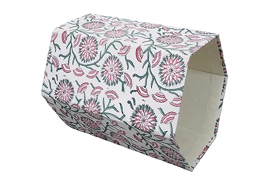 Handmade Cotton Paper Waste Basket Stylish Trash Can for Home or Office (1 White Pink SUNFLOWAR)