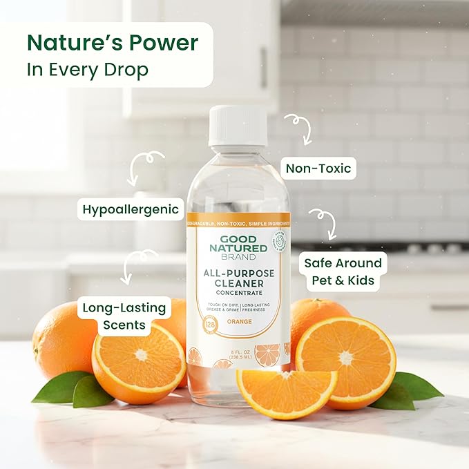 Good Natured Brand | Carpet Deodorizer 31 oz Orange &amp All-Purpose Cleaner Concentrate 8 oz Orange