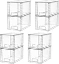 Vtopmart 8 Pack Large Stackable Storage DrawersClear Acrylic Drawer Organizers with Handles Easily Assemble for Fridge BathroomKitchen UndersinkCabinetPantry Organization and Storage
