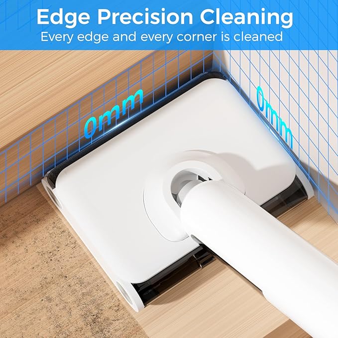 Cordless Wet Dry Vacuum Cleaner 23KPa Vacuum Mop for Hard Floors Up to 45 Min Runtime 180° Lay-Flat Design with Hot Water Self-Cleaning &amp 185°F Hot Air Drying Anti-Tangle Brush for Pet Hair