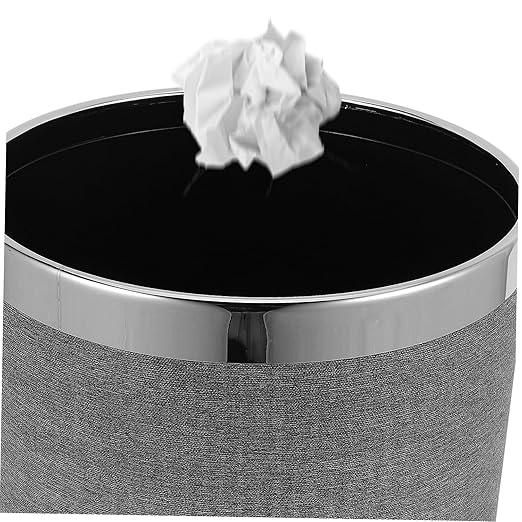 Zerodeko Retro Round Trash Can Elegant Waste Basket for Bathroom Hotel Ktv and Guesthouse Vintage Design with Removable Inner Bucket for Convenient Waste Management