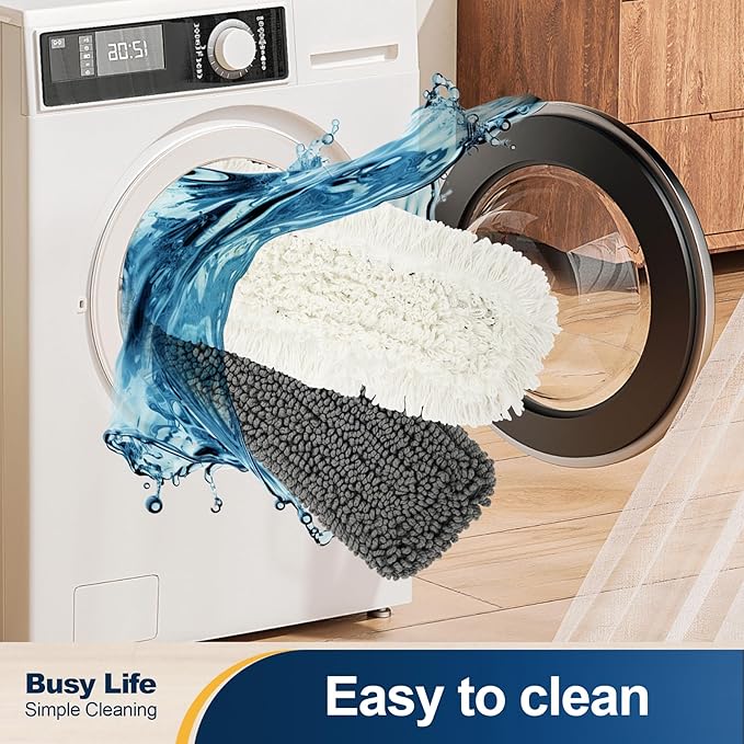 Yocada Dust Mop for Floor Cleaning with 2 Different Mop Pads (in Total) Wet &amp Dry for Hardwood Ceramic Marble Tile Laminate Home Kitchen 51in Long