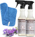 Mrs. Meyer's Lavender Multi-Surface Cleaner Set - 2x16oz Spray Bottles and Premium Microfiber Towel