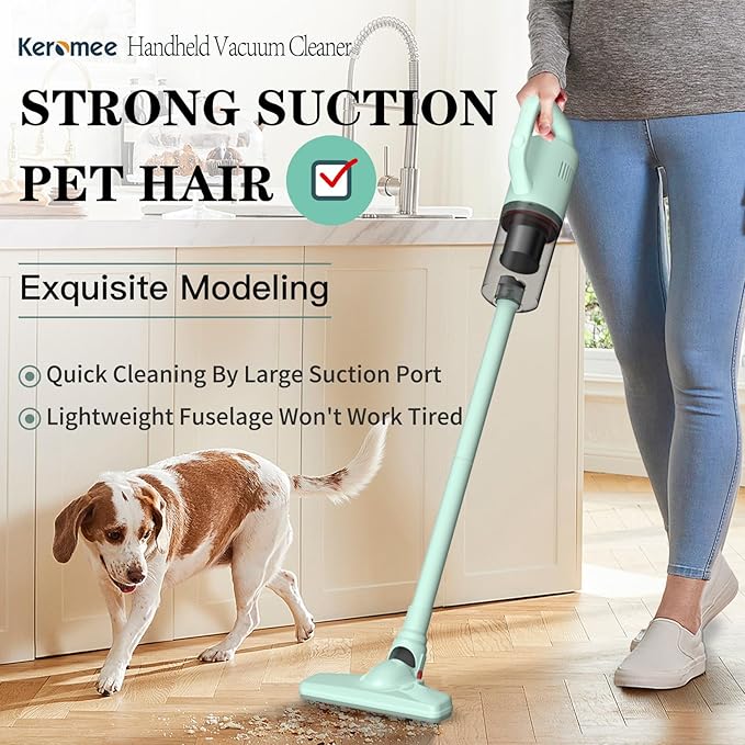 Cordless Vacuum Cleaner Handheld Stick Mini Lightweight 2-in-1 Vacuum for Pet Hair Hardwood Floor Cat Litter Home Cleaning