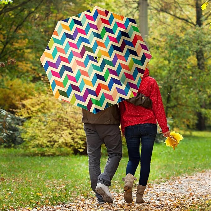 Small Compact Travel Automatic Folding Umbrella for Women Portable Lightweight Rain Wind UV Sun Shade