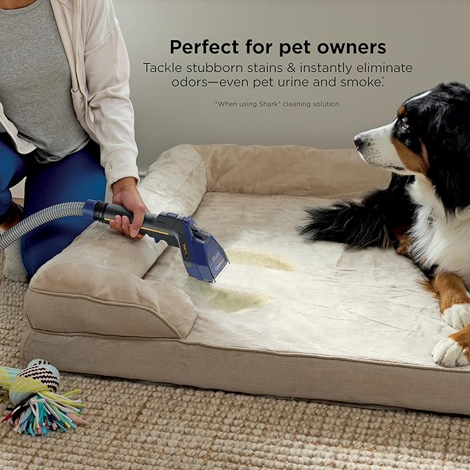 Shark CarpetXpert HairPro | Upright Carpet Area Rug &amp Upholstery Cleaner | Carpet Shampooer | Handheld Spot &amp Stain Eliminator | Pet Hair Pickup &amp Odor Removal | 2 Cleaning Tools | Cobalt