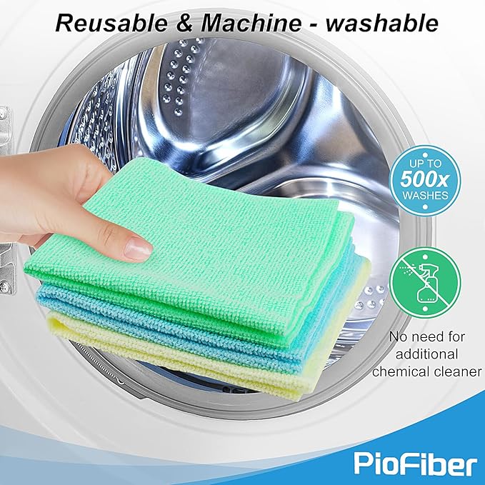 Shop Towels – 150 Pack Edgeless Microfiber Cleaning Cloths Reusable Lint-Free Towels for Garage Car Detailing Kitchen &amp Glass – Ultra Absorbent Quick Dry Rags 12x12