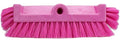 SPARTA 40422EC26 Floor Scrub Brush Head Multi-Level Dual Surface Plastic Block with Side Bristles Crimped Polyester Threaded Handle Hole Ideal for Wide and Tight Spaces BPA Free 12 Inches Pink