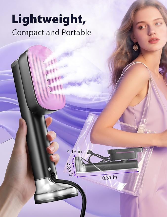Sundu Steamer for Clothes15s Fast Heat-up Handheld Garment Steamer35mins Runtime &amp 180ml Large Tank25g/min SteamCeramic PanelStands on DeskWrinkle Remover for Travel Home Office(Gray Gold)