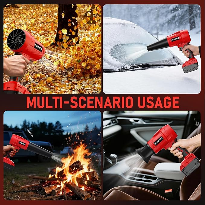 Cordless Leaf Blower Milwaukee M18 18V Battery580000RPM Turbo Jet Blower with 4 Nozzles Lightweight Handheld Blower for Patio Lawn Yard Leaves Dust Garage &amp Snow Cleaning (No Battery)