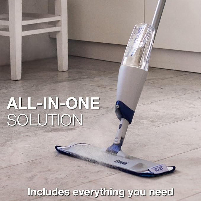 Bona Spray Mop Air - Includes Multi-Surface Floor Cleaner Concentrate and Microfiber Pad - Lemon Mint Scent - Lightweight &amp Compact Mop