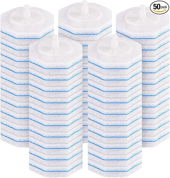 50 Count Toilet Wand Refills for Clorox Compatible with Most Disposable Toilet Brush for Bathroom Cleaning