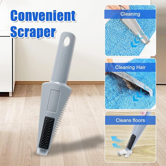Flat Mop with Stainless Steel Handle Handle Adjustable 3 Sections Splice Microfiber Mop Floor Cleaning 4 Pieces Mops Cloth Wet &amp Dry Pads Wet and Dust Mopping
