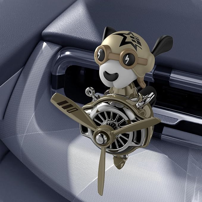 Pilot Car Air Freshener Cute Dog Car Vent Clip Air Freshener Automotive Air Outlet Fan Diffuser Automotive Interiors Vent Decoration (Shake Head Style - Dog)