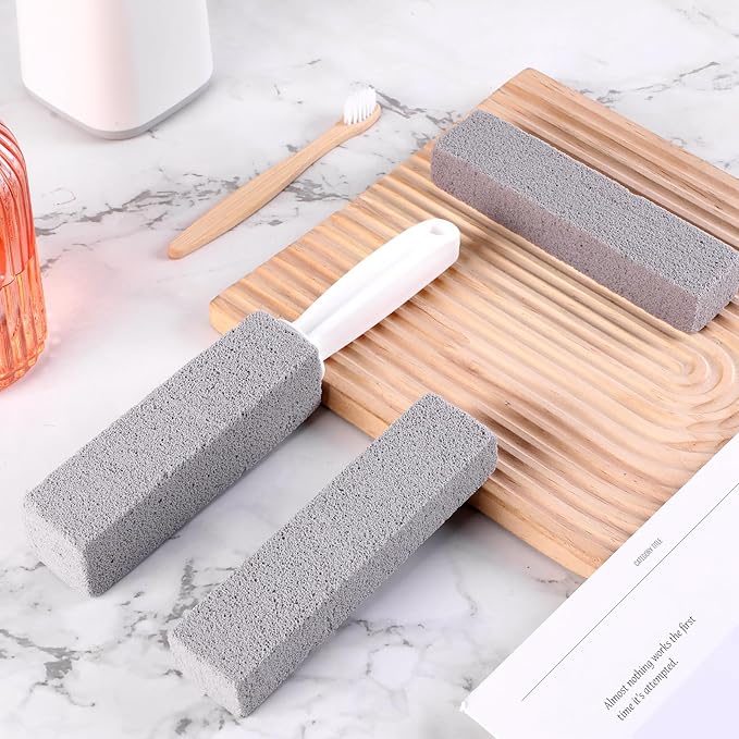 7 Pack Pumice Stone for Toilet Cleaning Pumice Stone Toilet Bowl Cleaner Pumice Scouring Stick with Handle Powerfully Cleans Hard Water Rings Replaceable Design