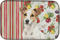 Caroline's Treasures White and Tan Jack Russell Terrier Vegetables Dish Drying Mat Absorbent Dish Drying Mat Pad for Kitchen Counter Dish Drainer Mat for Countertop 14 x 21 Multicolor