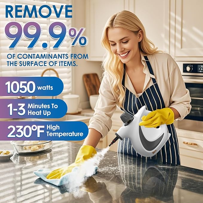 Handheld Steam Cleaner with 14-Piece Accessory Set Steam Cleaner for Home Use Portable Steamer for Cleaning Car Upholstery Tile Grout Home