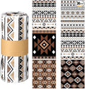 36 Pack Western Aztec Reusable Cleaning Cloths Washable Cotton Kitchen Towels for Home(Brown)