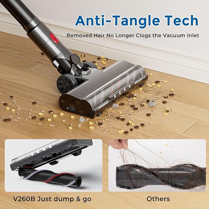 Cordless Vacuum Cleaner Ultra-Lightweight Pet Vacuum Cleaners for Home with Powerful Suction Stick Vacuum Cordless Rechargeable Household Vacuum for Hardwood Floor Carpet Pet Hair Car