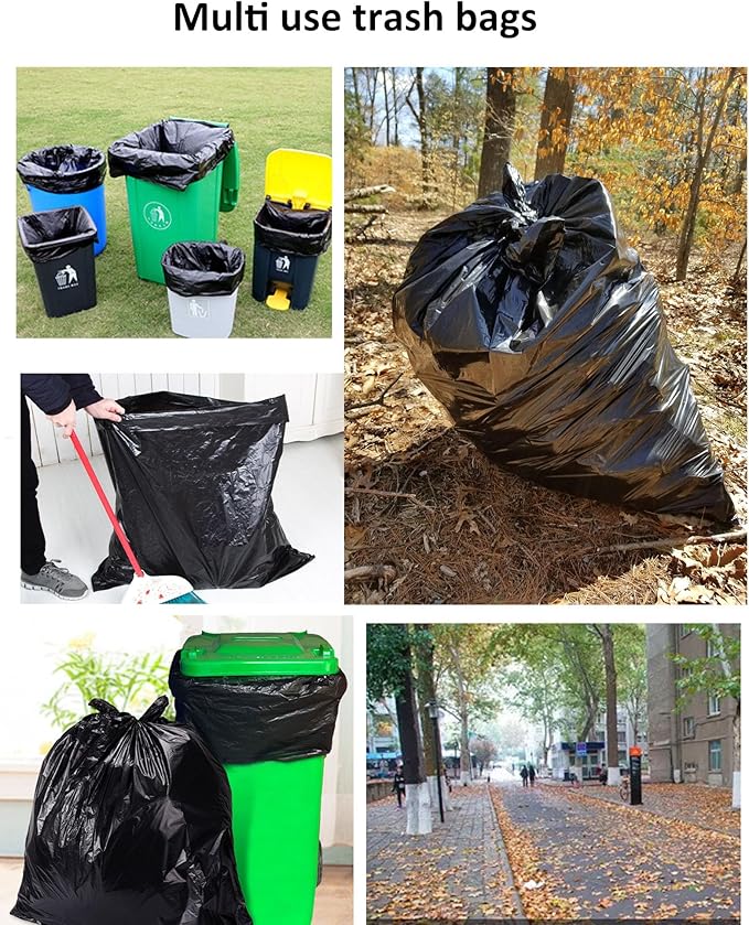 65 Gallon Trash Bags 1.8 Mil -50''x55'' Pack of 50 Thick Large Heavy Duty Multi-Use Garbage Bags Extra Large Strong Trash Can Liners for Office PicnicKitchen Bulk Bags (65 Gallon 50 Count)