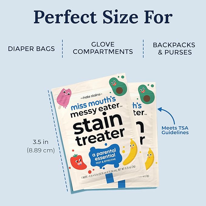 Miss Mouth's Messy Eater Stain Treater 16oz Spray and Detergent Sheets and Stain Treater Wipes