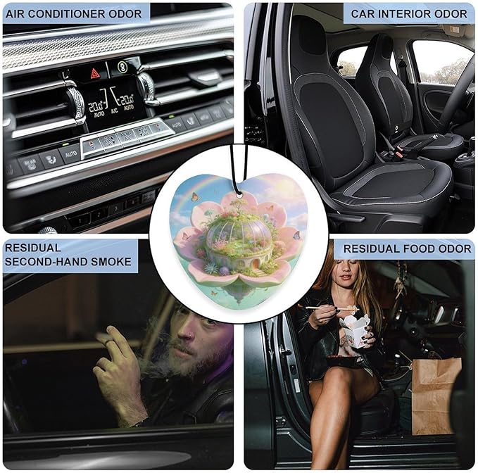 5PCS Car Air Freshener Hanging Personalized Double Sided Under A Rainbow Car Fresheners Long Lasting New Cars Scents Cute Automotive Freshies for Closets Drawers (tea)