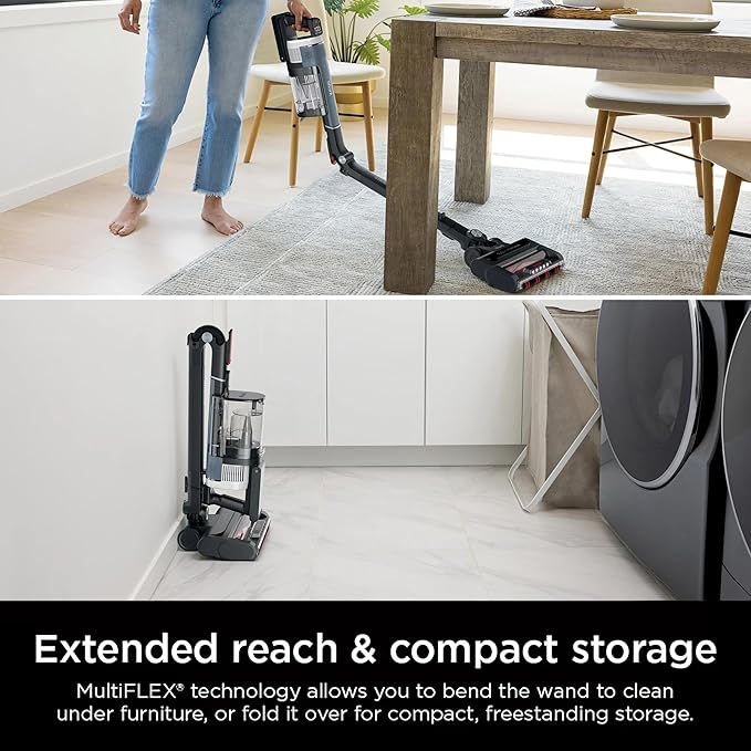Shark Stratos Cordless Vacuum with Clean Sense IQ and DuoClean PowerFins MultiFlex Wand Includes Duster Crevice Tool &amp Anti-Allergen Brush Up to 40 Minute Runtime (Renewed)