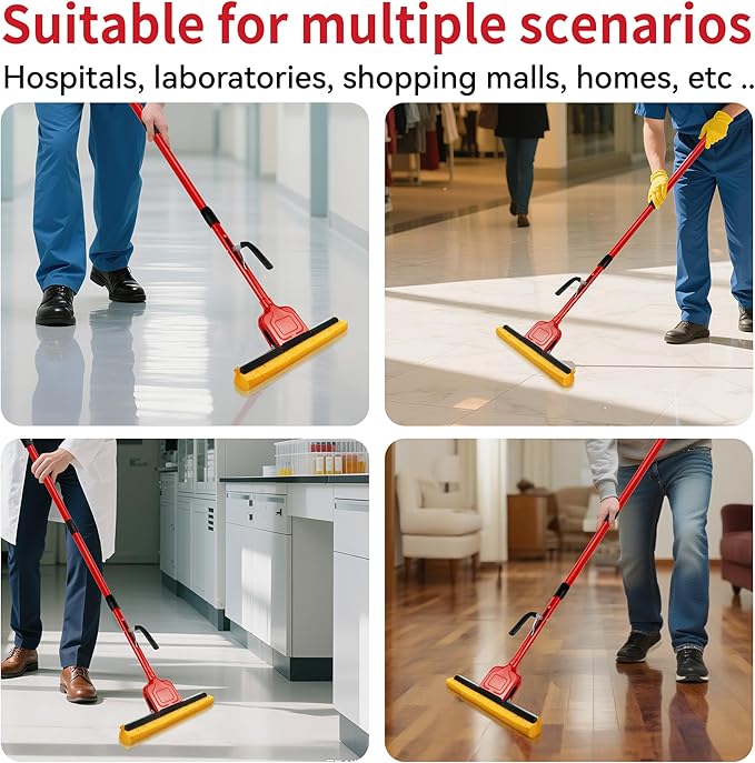 Cellulose Sponge Pop Up Sponge Mop with 2 Swop Roller Sponge mop Suitable for Wood Ceramic Tiles and Other Flat Floors (1 Handle and 2 Heads)