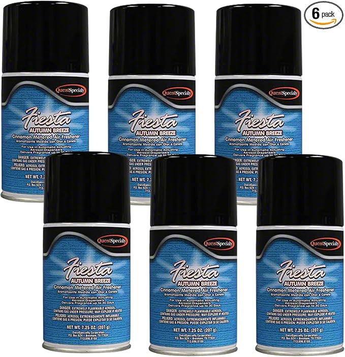 Quest 3880 AUTUMN BREEZE Metered Air Freshener - Cinnamon Scent (6 Pack) Works in all metered dispensers