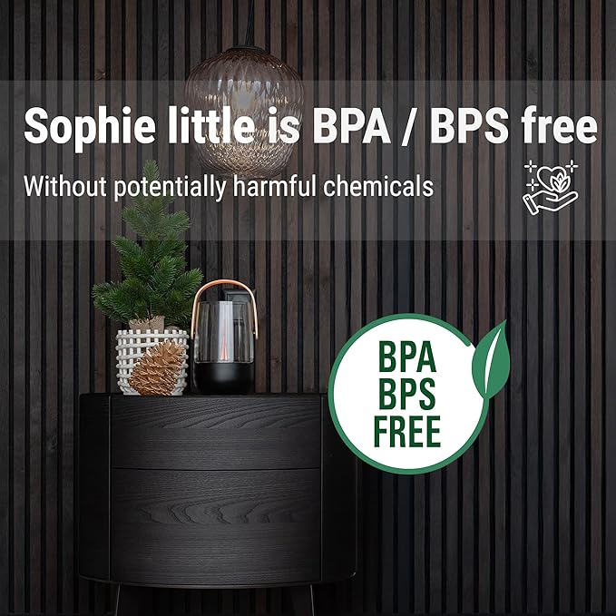 Stadler Form Aroma Diffuser &amp Lantern Sophie Little with Rechargeable Battery up to 7 h Indoor and Outdoor Illuminated and Scented Flame Effect for Essential Oils Black with Bamboo Handle