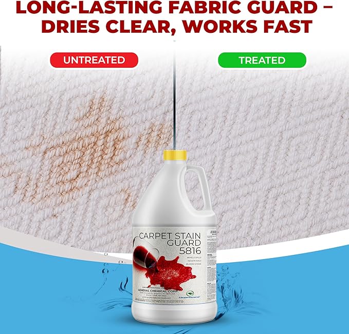 General Chemical Stain Shield Spray - Safe Fabric Protector Spritz and Stain Guard 5816 for Upholstery Carpets Rugs Drapes &amp More - Impermeable Protectant Spray for Outdoor &amp Indoor Use - 1