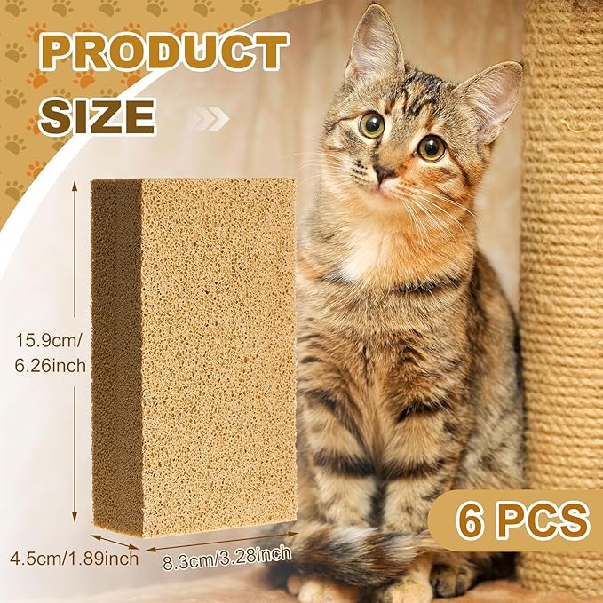 6 Pack Pet Hair Remover Sponge Cat and Dog Hair Sponge Rubber Pet Hair Lifter Pet Hair Removal Tool Remove Pet Hair from Furniture Carpet Bedding Clothing 6.26 x 3.28 x 1.89 Inch