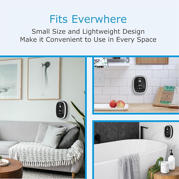 Sirena Air Ionizers for Home Negative Ion Filtration System Quiet Air Freshener for Bedroom Kitchen Removes Odors Smoke Dust Pets Mini Ionic Air Purifier w/built in Clock and Night Light (6)