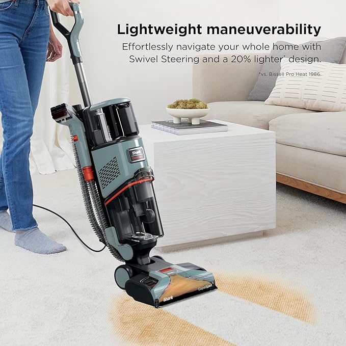 Shark CarpetXpert | Upright Carpet Area Rug &amp Upholstery Cleaner | Carpet Shampooer with Handheld Spot &amp Stain Eliminator | 3 Cleaning Tools | Slate Green | EX151