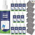 12 Pack Whiteboard Cleaner Spray 8.5oz Dry Erase Board Cleaner with 6 Cloths Non Toxic Dry Erase Cleaner Removes Stubborn Marks from Whiteboards