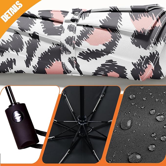 Small Compact Travel Automatic Folding Umbrella for Women Portable Lightweight Rain Wind UV Sun Shade