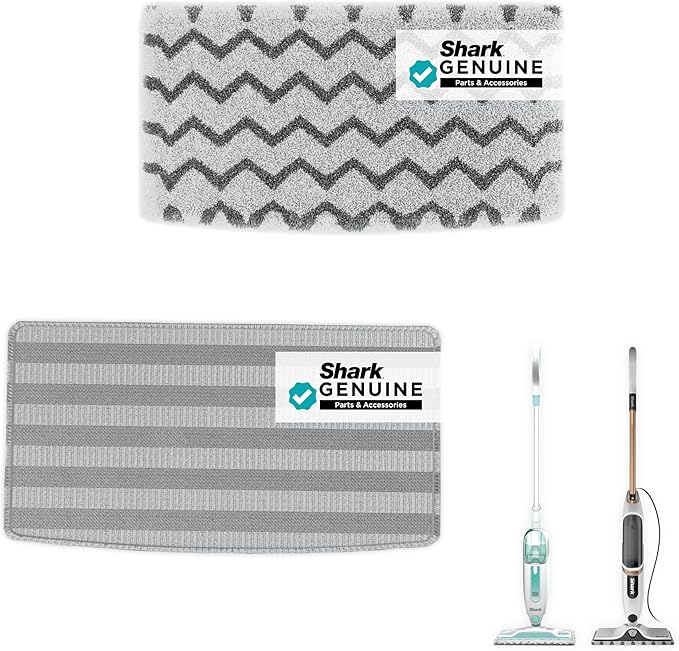 Shark Genuine Steam Mop Replacement Pads 2 Pack – 1 Dirt Grip &amp 1 Scrub Pad Included Machine Washable Designed for Sealed Hard Floors Compatible with Shark S1000 &amp S2000 Series ONLY 1153FC