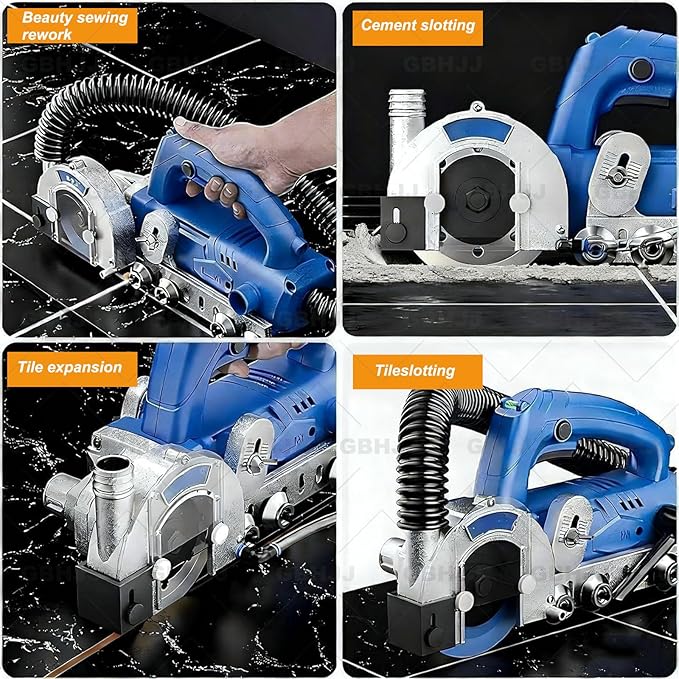 Electric Tile Gaps Crevice Cleaning Machine Slotting Tool 1200W Household Tile Joint Cleaner Machine 9000r/min for Cleaning Grout Between Tiles Floor Regrouting Tool