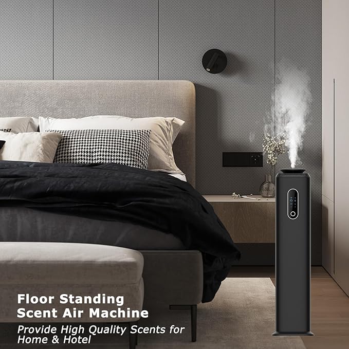 1000ML- Tower Hotel Scent Diffuser with WiFi App Control for Whole House - Commercial Diffuser Machine Cover 10000 Sq Ft - Scent Air Machine &amp Waterless Essential Oil Diffuser for Large Room - Bla